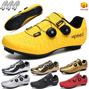 Road Bike Shoes SPD Self-Locking Flat Outdoor Mountain Hiking Professional Competition Cycling Men Footwear