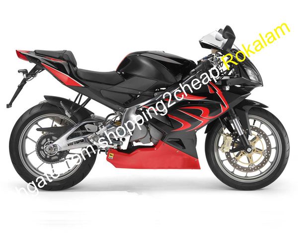 Carénage de route pour Aprilia RS125 RS-125 RS 125 Moto Rouge Noir Carénages Aftermarket Kit 2006 2007 2008 2009 2010 2011 (Moulage par injection)