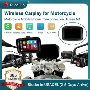 Road Top 5 pouces Touch Outdoor IPSX7 IMPHERPORTHE externe Portable Motorcycle Car Navigator Soutenir Carplay et Android Auto265B