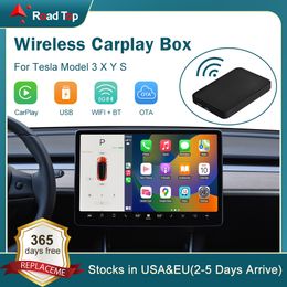 Adaptateur CarPlay sans fil ROAD TOP pour Tesla Box Dongle pour modèle 3 Y S X Car Waze Spotify iOS