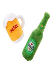 Poulet rôti bière en peluche jouets en peluche bouteille de champagne grinçant Pet Dog Toy6920068