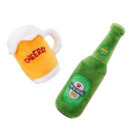 Poulet rôti bière en peluche jouets en peluche bouteille de champagne grinçant Pet Dog Toy3077846