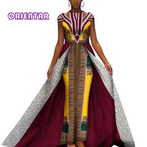 Robe Africaine Femme Afrikaanse jurken voor vrouwen Ankara Print Maxi Long Dress Traditional Dashiki Afrikaanse kleding plus maat WY9678