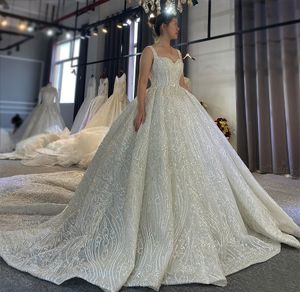 Gewaad de mariage prinses trouwjurk riemen volledige kralen vestido de novia korte mouw luxe baljurk trouwjurken