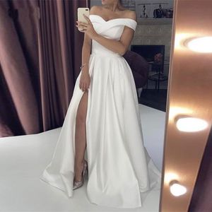 Robe De mariée Robe De mariée Boho, épaules dénudées, Longue Robe De soirée Simple, robes De mariée