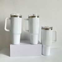 Blanks de sublimation en gros Double mur 40oz Tumbler avec poignée stanley tasses en acier inoxydable tasse de bouteille d'eau