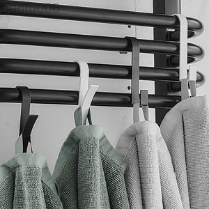 Robe Hooks 1Pcs Heating Hook Bathroom Towel Hanger Rack Radiator Rail Bracket Coat Hook Clothes Scarf Rack Removable Space Aluminum Hook W0411