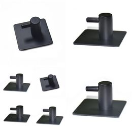 Ganchos para batas Estilo europeo Gancho para ropa de acero inoxidable retro sin perforar Adhesivo de metal engrosado Dormitorio Hogar Negro y gota para sombrero Ot1I3