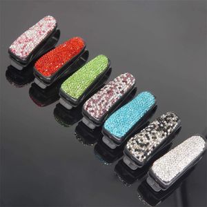 Robe Hooks Bril Houders voor Auto Zonneklep Bling Crystal Strass Mode Brillen Zonnebrillen Hanger Mount met Ticket Card Clip XB1