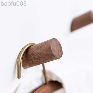 Robe Hooks Natural Wood Clothes Hanger Wall Mounted Coat Hook Decorative Key Holder Hat Scarf Handbag Storage Hanger Bathroom Rack W0411