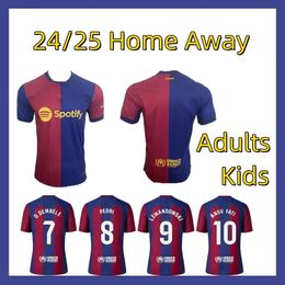 Robert Lewandowski 24 25 Soccer Jersey Sergi Roberto Joao Annulyo Frenkie de Jong Pedri Vitor Roque Jules Kounde Kid Kit Home Away