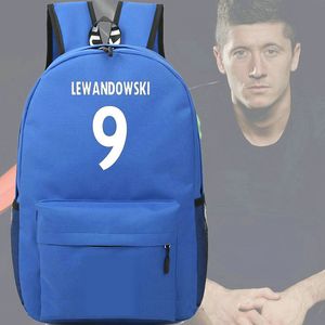 Robert Lewandowski Backpack Kleurrijk Day Pack Football Star School Bag voetbal Packsack Print Rucksack Sport Schoolbag Outdoor Daypack