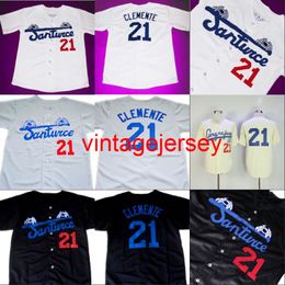 Roberto CLEMENTE # 21 Santurce Crabbers Puerto Rico Jersey 100% cousu maillots de baseball personnalisés n'importe quel numéro de nom