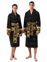 Robes masculinos de luxo clássico roupão de algodão masculino e feminino marca sleepwear quimono roupões de banho quentes casa usar roupões unissex alta superior aaaa