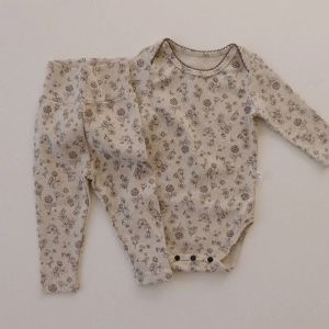 Gewaden Milancel pasgeboren baby pyjama set thuiskleding bloemen bodysuit pak