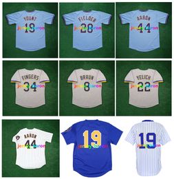 Robin Yount Hank Aaron Brewers Throwback Baseball Jersey Ryan Braun Prince Fielder Rollie Fingers Paul Molitor Cecil Cooper Christian Yelich Hideo Nomo Size