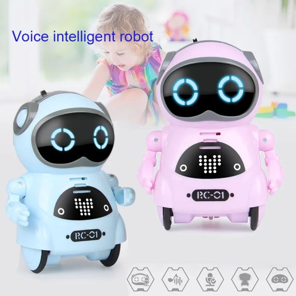 Robot 2022 Hot Intelligent Mini Pocket Robot Walk Music Dance Dance Light Voice Recognition Repeat Smart Kids Toy Interactive