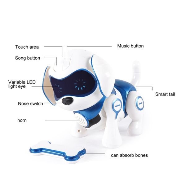 Perro Robot Juguetes electrónicos para mascotas Robot inalámbrico Cachorro Sensor inteligente Caminará Hablando Perro remoto Robot