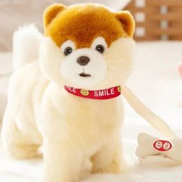 Robot chien interactif chien toys électroniques en peluche chiot walk walk bark laisse penddy toys for enfants cadeaux d'anniversaire 240513