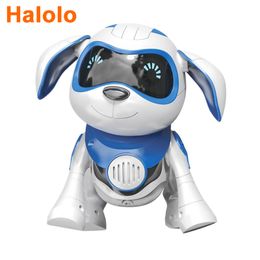 Juguete de Perro Robot electrónico para mascotas con música, baile, caminar, Sensor infrarrojo mecánico inteligente, bonitos animales, juguetes de regalo para niños