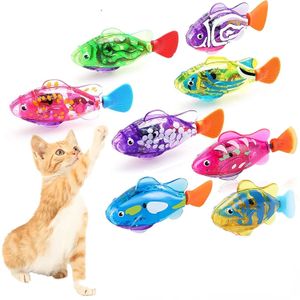 Robot poisson chat jouet interactif poisson chien jouets pour chats d'intérieur jouer au poisson avec lumière LED pour stimuler l'instinct du chasseur