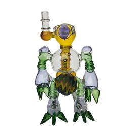 Robot narguilé verre Bong recycleur fumer tuyau d'eau Dab plate-forme 22 cm hauteur avec joint de 14 mm