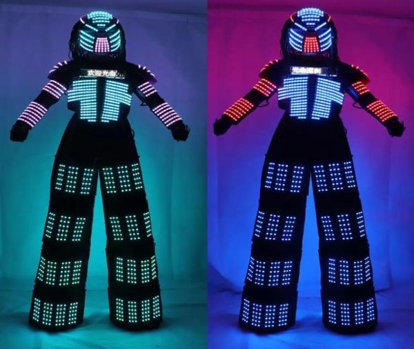 Robot LED zancos Walker luz LED disfraz de Robot ropa evento kryoman disfraz led disfraz de robot1239363