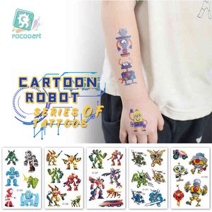 Autocollants de tatouages de tatouage temporaires imperméables de la série Robot pour garçon et fille jouet intelligent dessin animé mignon Machine hommes