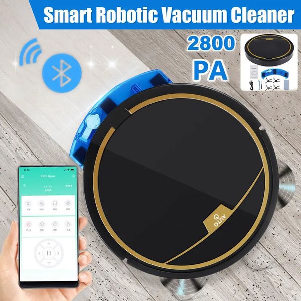 Robot aspirateur 2800PA Smart APP télécommande sans fil Machine de nettoyage plan automatique balayage de sol pour aspirateur domestique 240226
