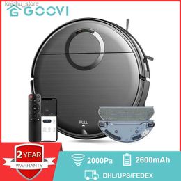 Cleanisseurs de robot GOOVI T7S Robot Vacuumer 2000pa Strong Aspiration 2600mAh Batterie 3in1 Mopping Aspiration Smart Home Support WiFi Y240418