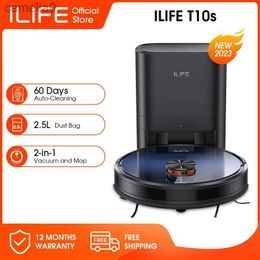 Aspirateurs robots ILIFE T10s Aspirateur Robot Station de vide automatique pendant 60 jours 2,5 L Grand sac à poussière App Télécommande 3000 Pa AspirationL231219