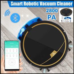 Robot Vacuüm Cleaners Robot Aspirateur Intelligente Sans Fil Avec Tlcommande 2800pa Machine de Livres Automobiles Balayage de Sol Sec pour La Maison Y240418