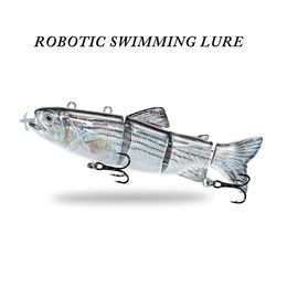 Robotic Zwemmen Lokt Auto Elektrische Lokken Aas Vissen Wobblers Voor 4 Segment Swimbait USB Oplaadbare LED licht bas snoek 240113