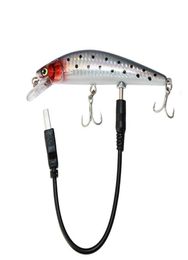 Robotisch zwemmen Lures Fishing Auto Electric Lure Bait Wobblers voor zwembait USB oplaadbare flitsende LED Light228Q6723182