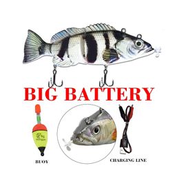 Robotisch zwemmen Lures Fishing Auto Elektrische visserij Lure Aas Wobblers voor zwembait USB oplaadbare flitsende LED -licht 240416