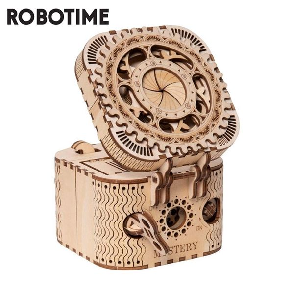 Robotime 123pcs Creative DIY 3D Treasure Box Juego de rompecabezas de madera Regalo de juguete para niños Adolescentes Adultos LK502 201218
