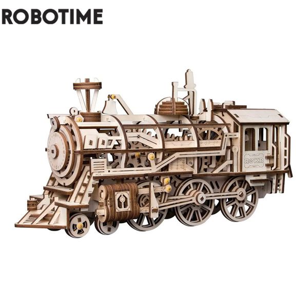 Robotime 4 sortes bricolage découpe laser 3D modèle mécanique modèle en bois blocs de construction kits assemblage jouet cadeau pour enfants adultes 240122