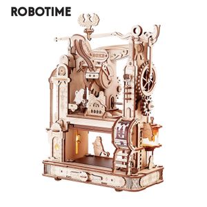 Robotime Rokr 3D Puzzle en bois Kits de modèles à construire pour adultes Presse à imprimer classique Engrenages mécaniques Cadeaux d'anniversaire de Noël 240122