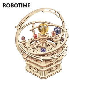 Robotime Rokr 84 pièces rotatif bricolage 3D nuit étoilée en bois modèle de construction Kit bloc assemblage boîte à musique jouet cadeau pour enfants adultes 240124