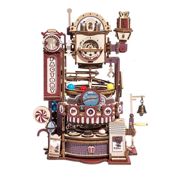 Robotime ROKR bricolage usine de chocolat 3D Puzzle en bois assemblage marbre course jouet cadeau pour enfants adolescents adultes LGA02 240104