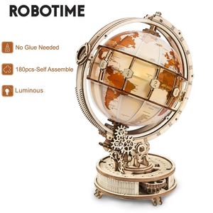 Robotime Rokr lumineux en bois lumière LED vente 180 pièces modèle blocs de construction Kits jouet cadeau pour enfants adulte 3D Puzzle 240124