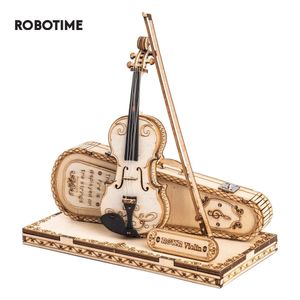 Robotime ROKR Viool Capriccio Model 3D Houten Puzzel Eenvoudige montagesets Muzikaal DIY-cadeaus voor jongens Meisjes Bouwstenen TG604K 240122