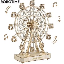 Robotime Rolife 232 pièces rotatif bricolage 3D grande roue en bois modèle blocs de construction Kits assemblage jouet cadeau pour enfants adulte TGN01 240123