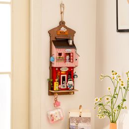 RoboTime rolife quatre types DIY Animal Store Series Wood Mur Minking House avec des kits de maison de poupée meuble Toy DS
