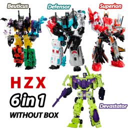 Transformation des robots Robot toys hzx défenseur brutus superion dévastateur idw 5 in 1 6 in 1 un no box sets Action Figure ko 6in1