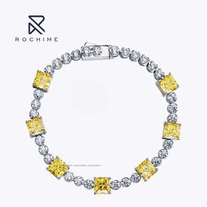 Rochime – bracelet de luxe en diamant avec pierres précieuses jaunes et blanches, en argent sterling 925 plaqué or, bijoux en zircon 5a pour femmes