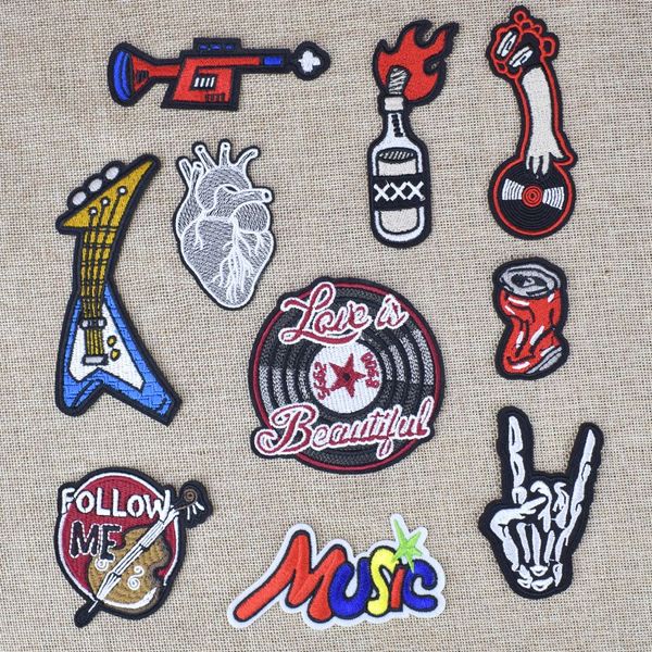 Rock and Roll Hot Melt Adhesive Patches For Jacket Jeans APPLICATIONS ACCESSOIRES DE COURS