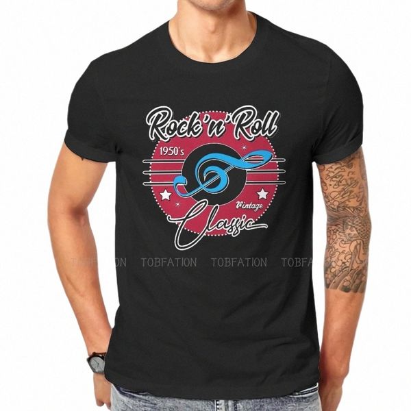 Rock and Roll Musique Rockabilly Vintage années 1950 Sock Hop Tshirt Graphique Hommes Vintage Punk Été Hommes Tops Cott Harajuku T-shirt 69mR #