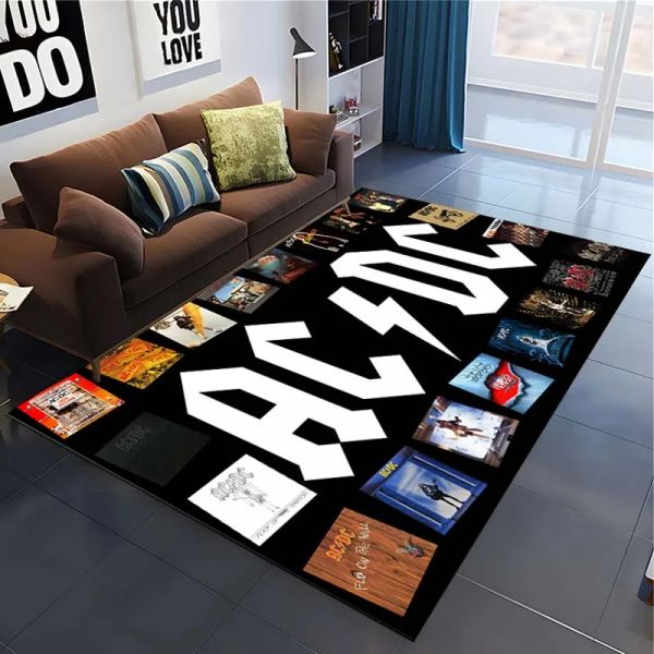 Rock Band AC // DC Area Tapis grand tapis pour la maison Salon de chambre Sofa Sofa Decorcat Home Decor, Cuisine