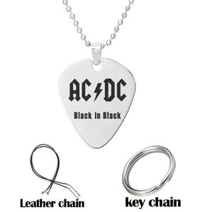 Rockband charm hanger ketting ketting ketting lange ketting laser printen cadeau gitaar picks 1,8 mm roestvrij stalen sieraden9290587